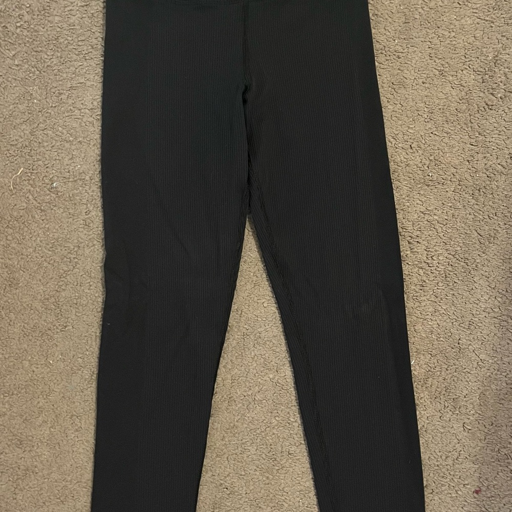 Athleta Girl Ribbed Black Leggings